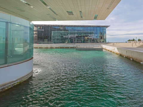 Pool of Water at Mucem Museum Building in Marseille France