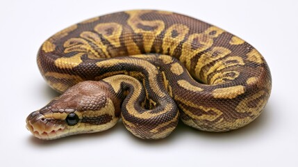 Fototapeta premium Serpentine reptile coiled isolated