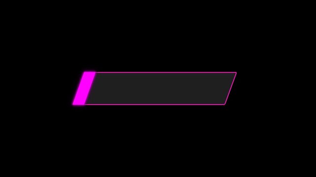Modern glass lower third animation with magenta accent for stylish titles, creative media and premium motion graphics with alpha channel