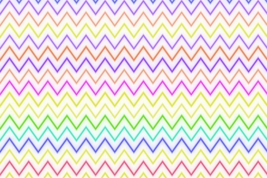 Colorful zigzag pattern in pastel shades on white background