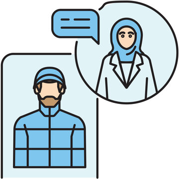 An Arab female doctor provides cross continental medical advice
