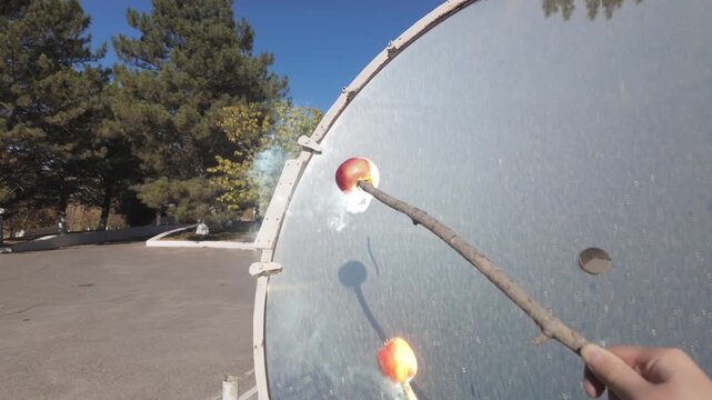 demonstration of the capabilities of a solar parabolic furnace