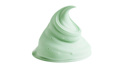 Fototapeta premium Light green foamy cream swirl, isolated on transparent background
