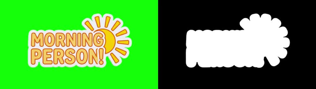 Morning routine and coffee sticker pack collage, daily life badges, stop motion animation on green screen