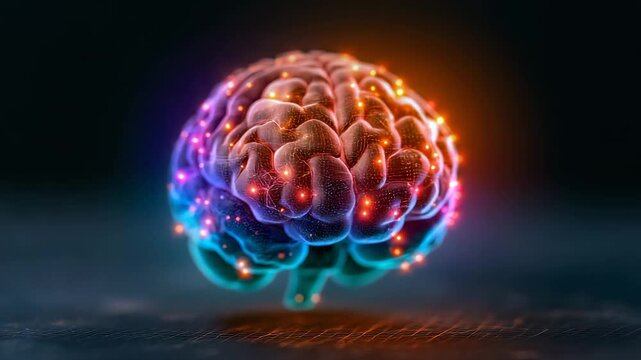 Abstract Digital Brain with Pulsing Synthetic Light Signals