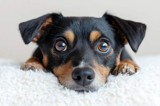 Cute puppy dog with big brown eyes