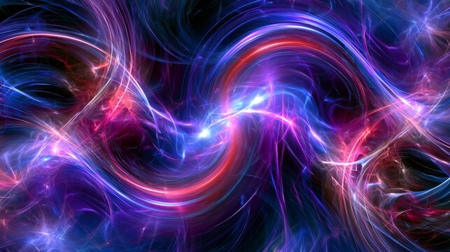 Abstract electric energy swirls creating cosmic light