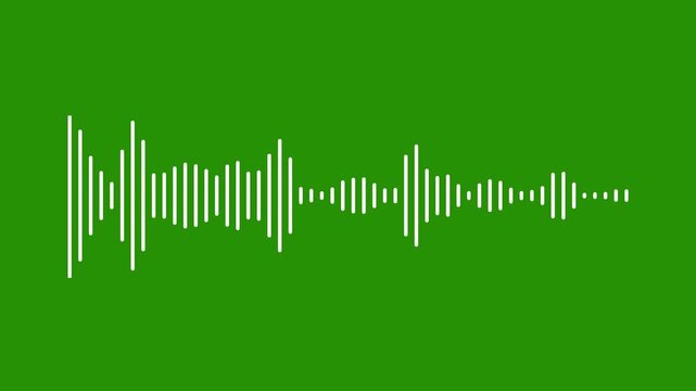 Audio waveform visualizer animation, white sound wave spectrum on a black background. Abstract digital equalizer lines loop seamlessly with a minimalist design