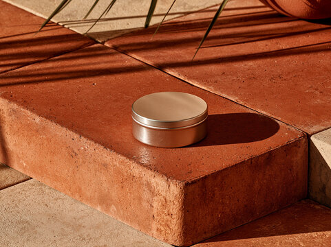 unbranded round aluminum tin balm container