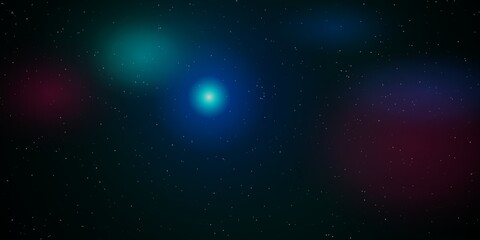 Bright glowing star in deep dark space with colorful nebula © Mohammad