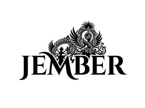 Jember Typography with Traditional Indonesian Motif