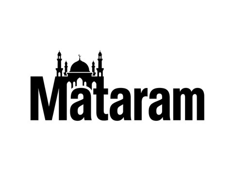 Mataram city logo with mosque silhouette vector illustration
