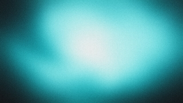 Aquamarine light, subtly granular texture, evolving from a brilliant white central emanation into a deep teal-black gradient vignette, crafting a tranquil digital backdrop.