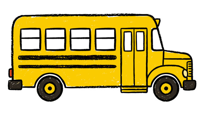 Yellow school bus cartoon illustration for education isolated on white background clipart