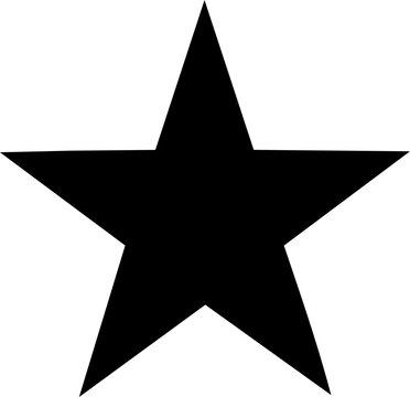Black star symbol representing Hari Kesaktian Pancasila emblem isolated on clean white background with high contrast