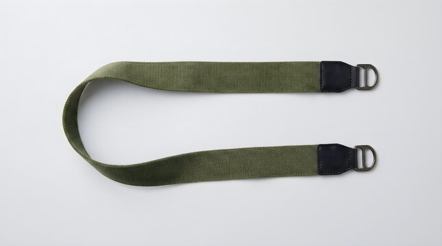 Olive green suede camera strap, premium leather neck strap with metal rings