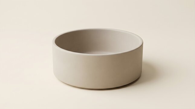 Minimalist ceramic bowl, matte beige stoneware dish, neutral pottery vessel