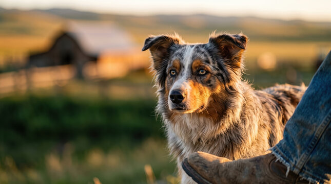 Australian Shepherd Waiting for a Command