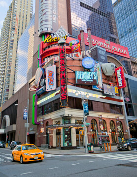 New York, USA; 17th April 2011: The famous Hershey's Chocolate store in New York City a popular plavce to visit for tourists.