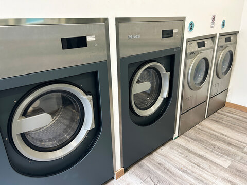 Miele professional washing machine. Close-up. Funchal. Madeira. Portugal