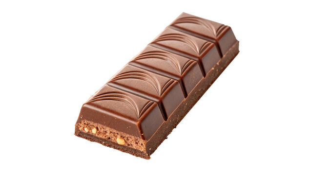 Sweet milk chocolate bar piece with hazelnuts delicious dessert snack isolated on transparent background