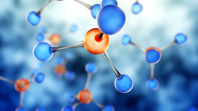 Molecular structure background with interconnected atoms and chemical bonds for science concept