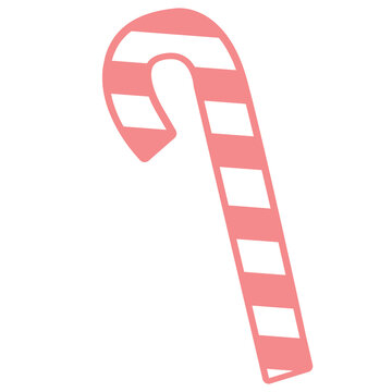 Pink striped christmas candy cane sweet peppermint vector illustration
