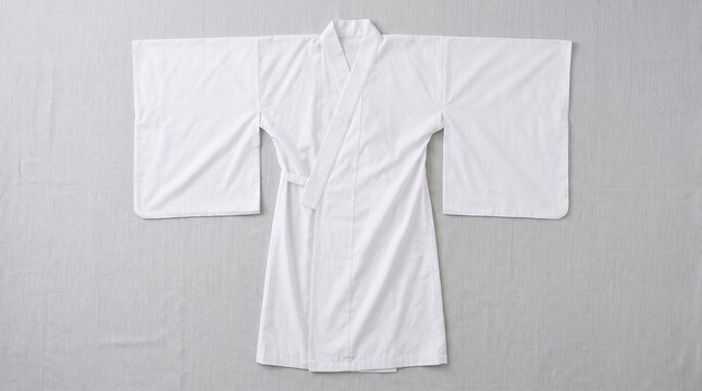 Traditional White Japanese Buddhist Burial Robe Flat Lay