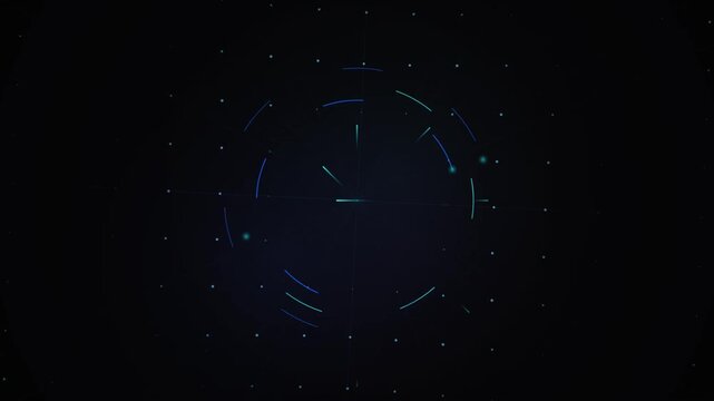 Abstract Blue Digital Radar HUD Interface Technology Motion Background