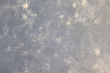 Obraz premium Winter white snow background, abstract blurred snowfall surface