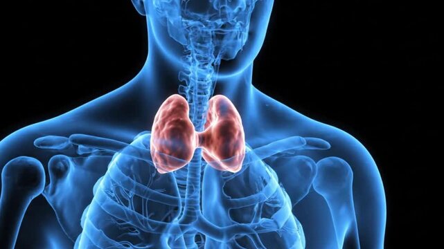 3d medical illustration of the human thyroid gland