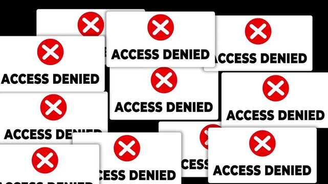 Access denied popup animation boxes on a green screen.Camera Access Permission Popup Animation with Deny Button Click, Device Camera Dialog, User Interface Notification, App Permission Request