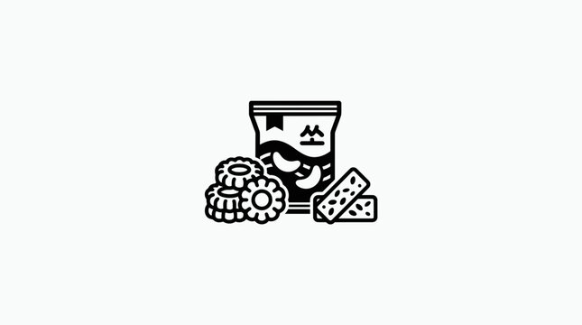 Snack Food Icons: Cookies, Chips, and Cereal Bars