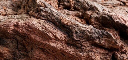 Obraz premium Detailed natural bark texture highlighting complex wood grain patterns and warm earthy colors, ideal for sustainable design backgrounds.