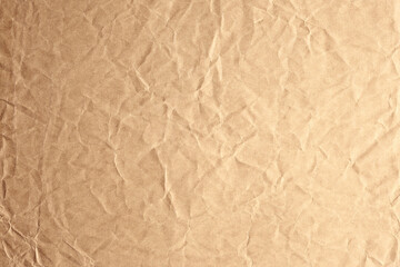 Fototapeta premium Brown kraft crumpled paper texture