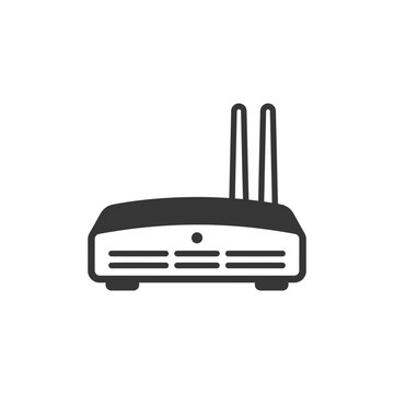 Minimalist wireless router icon for high speed network connection technology