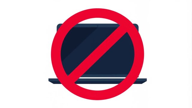 No laptop sign indicating restricted computer use or digital detox.