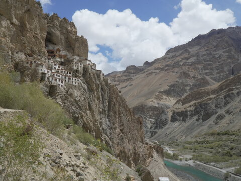 Phugtal Monastery Built into a Cliff in Zanskar Valley, Ladakh, India
