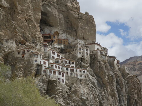Phugtal Monastery Built into a Cliff in Zanskar Valley, Ladakh, India