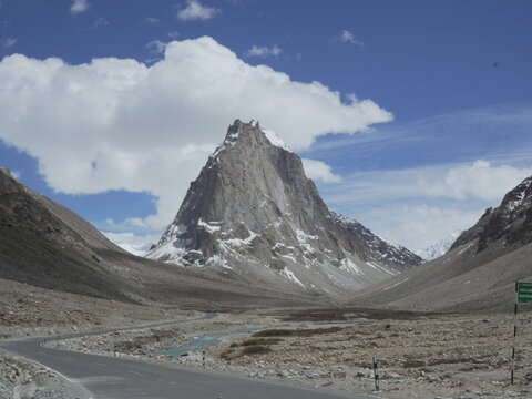 Gumburanjon Peak (God's Mountain) in Zanskar Valley, Ladakh, India