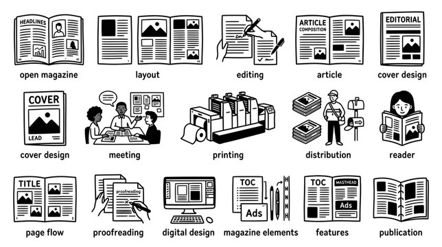 Collection of Editorial and Publishing Icons