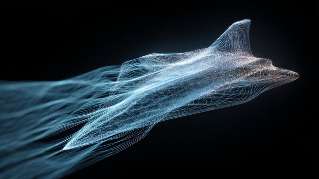 Conceptual image of a quantum computer optimizing the fluid dynamics of a hypersonic jet wing, visualized as complex, perfect airflow lines.