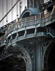 Close up detail of the Manhattan Bridge connecting Brooklyn to Manhattan New York City © Stuart Monk