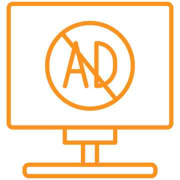 Ad Blocker Line Icon Style