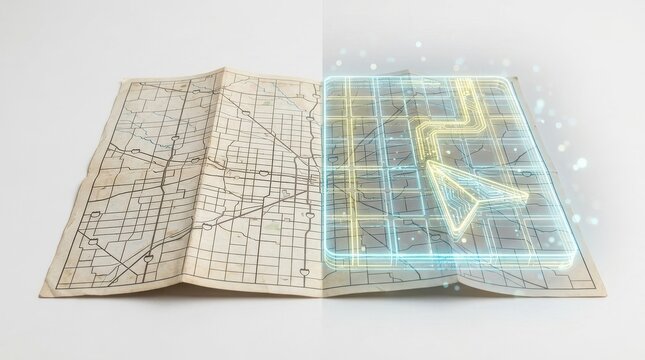Road Map Transitioning Digital Navigation Technology GPS Planning
