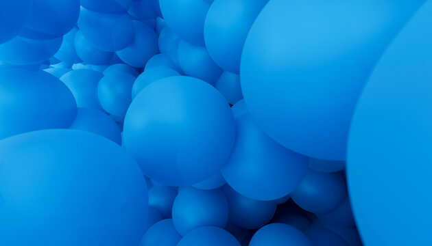 Blue sphere cluster abstract 3D render background