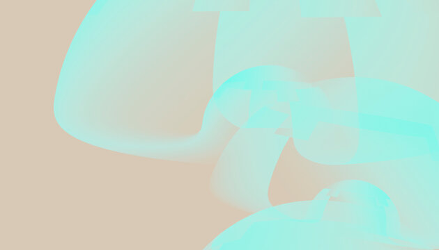 Blue translucent geometric forms in abstract illustration