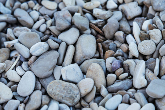 Smooth gray pebble texture for natural stone background