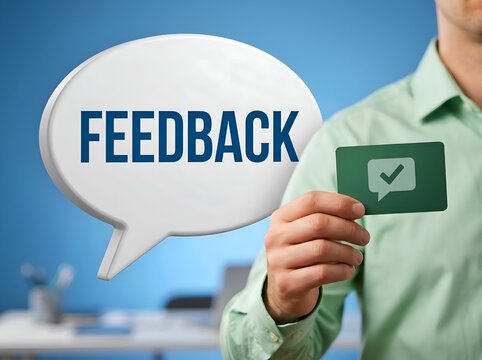 Customer Feedback and Satisfaction Concept with Speech Bubble, Positive Review Checkmark and Business Service Evaluation