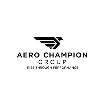 Aero Champion Group Logo - Eagle Bird Icon with Text